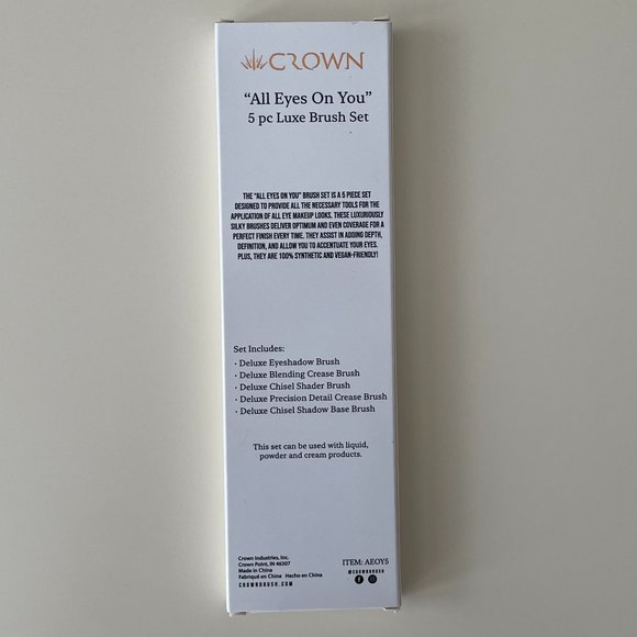 Crown All Eyes On You 5-Piece Luxe Brush Set -For all skin types, 100% Vegan New - Picture 5 of 5